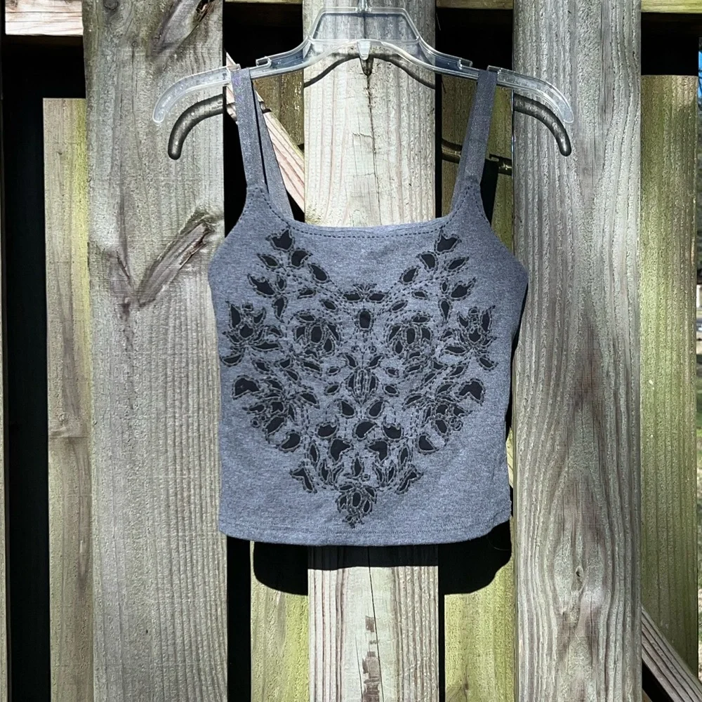 Express black and gray crop Cami bra tank - Picture 2 of 5
